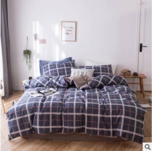 3D Blue Grid NAO9026 Bed Pillowcases Quilt Duvet Cover Set Queen King Fay - Afbeelding 1 van 5