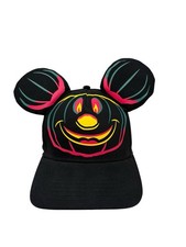 Disney Parks Mickey Pumpkin Jack-O-Lantern Baseball Hat Cap Adult OSFM Black