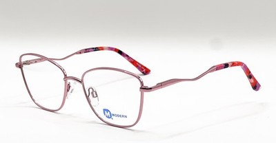 Modern Brynlee Pink Fuchsia Marble Rectangle Eyeglass Frames 52-18-140