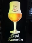 RARE VINTAGE TRIPEL KARMELIET Lighted Beer Sign  26x13x 7 / Very Bright!