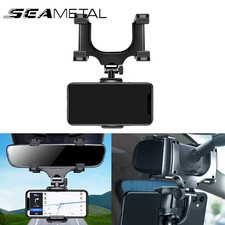 360 Car Rearview Mirror Rotation Adjustable Phone Holder Mount Multifunction