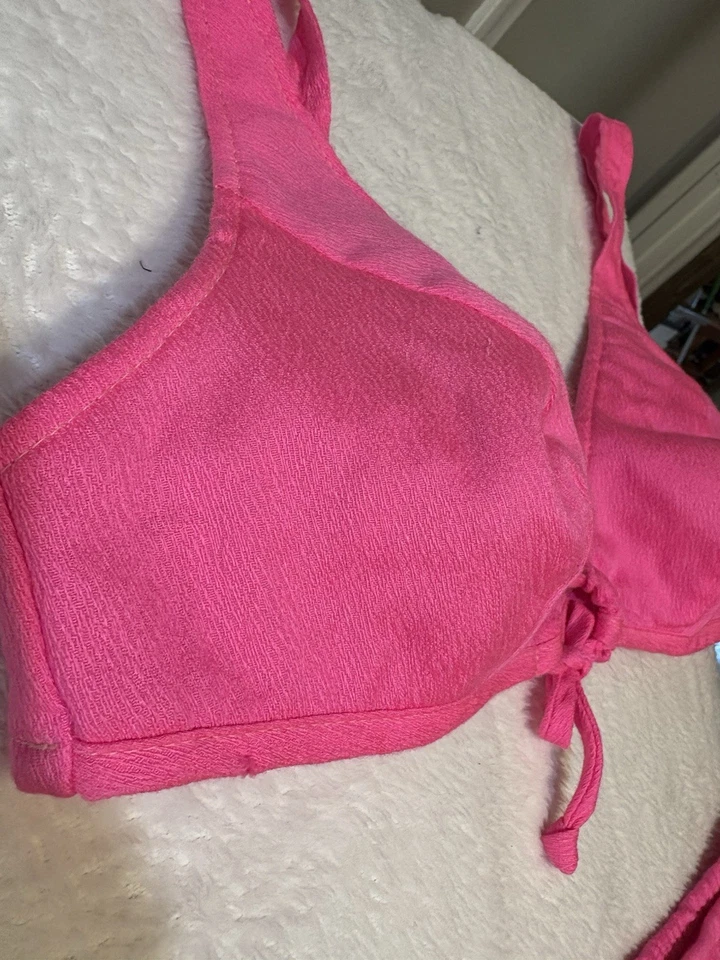 "Conjunto de Traje de Baño Bikini Rosa Fluorescente Mod Años 60 De Colección Willow Bay B-32/34 W-34"" Foto 3 de 4