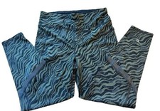 SWEATY BETTY Zero Gravity Leggings 7/8 Length 60cm/24" Large Green Black Zebra