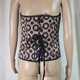 NEW Large Corset w/ Underwear Set - Gold w/ Black Circles
