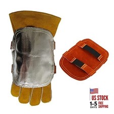 Welding Heat Shield for Hands, Split Cowhide Leather Welding Hand Pad with