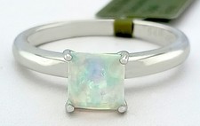 GENUINE 0.84 Cts OPAL SOLITAIRE RING SOLID .925 STERLING SILVER - New With Tag