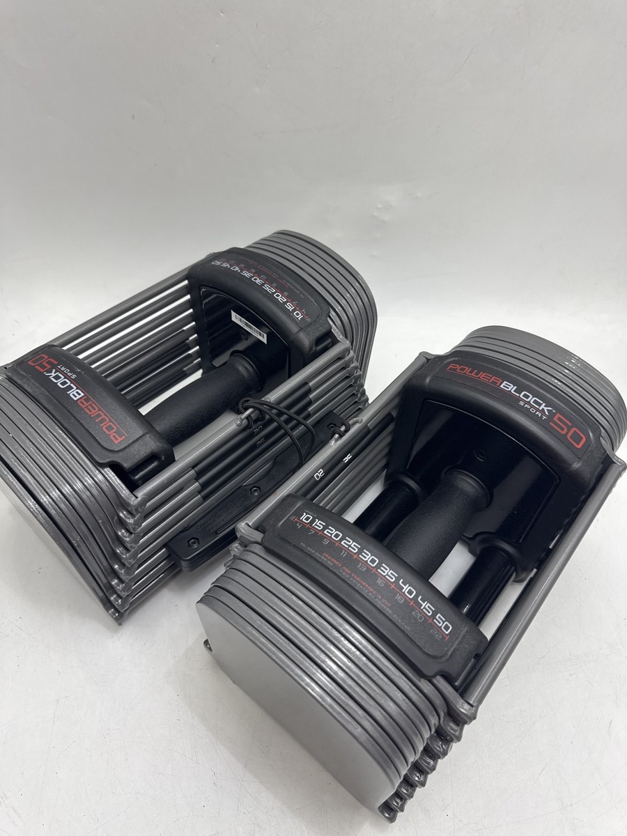 POWERBLOCK SPORT 50 ADJUSTABLE DUMBBELL SET, 50 LBS PER HAND, 2PC