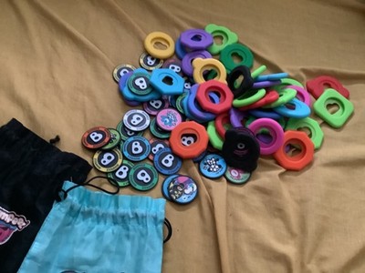 riesige Sammlung Sammlerstücke und seltene bunte BUMPEEZ Chips, Pogs, Ringe