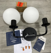 JONATHAN Y Lighting JYL3535 Louis 2 Light 15"W LED Vanity Light - Black/White