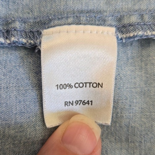 J. Jill Womens 4X Chambray Button-Down Denim Shirt Long Sleeve Cotton One Pocket - Picture 15 of 16