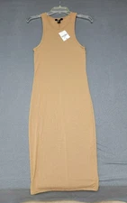 NWT~FOREVER 21~ Woman's - Jr.s  Midi Tank Dress Size MEDIUM Bodycon Camel Brown