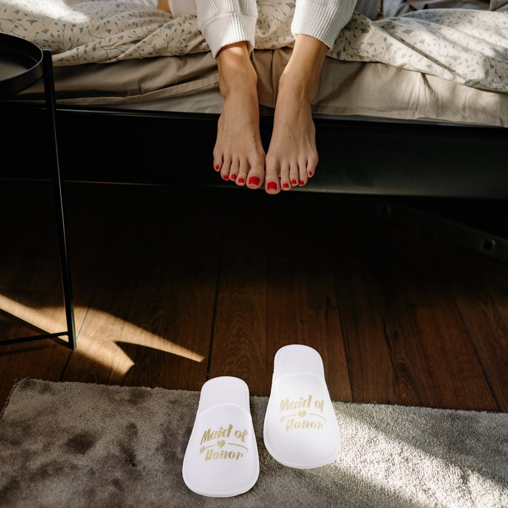 PANTOFOLA D’ORO 3 paia di pantofole per feste di matrimonio miss sposa doccia nuziale e damigelle