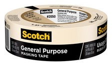 Scotch General Purpose Masking Tape, Tan, Tape for Labeling, 1.41" Width, Tan