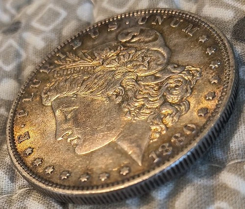 Beautiful!! Naturally Toned 1880o Morgan Silver Dollar.. AU  Lustrous Coin!! HTF