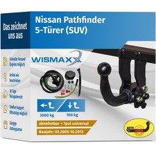 ANHÄNGERKUPPLUNG abnehmbar für Nissan Pathfinder 05-13 +7polig E-Satz ABE