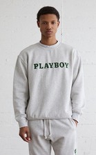 Playboy By Pacsun Men s Size S Grey Crew Neck Pullover Sweatshirt