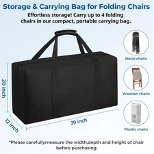 Heavy Duty Folding Chair Storage Bag,Large Waterproof Carry Bag
