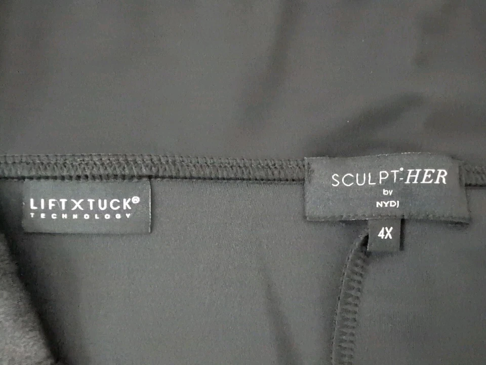 NYDJ Pull On Skinny Legging Pants Sculpt-Her Jet Black Faux Finish Size 4X NWT - Image 3 of 4