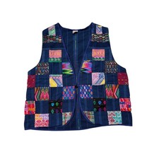 Vintage Patchwork Guatemalan Vest One Size