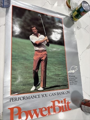VTG Fuzzy Zoeller PowerBilt Golf Promo PGA Tour Player Winnings 24 x 18  Poster