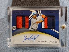2020 IMMACULATE YORDAN ALVAREZ ROOKIE DUAL PATCH AUTO BLACK 09/10 HOUSTON ASTROS