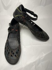 Ecco Women s Black Leather Flats Ankle Strap ...