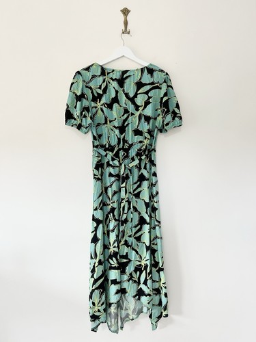Joe Browns Tropical Midi Dress Size 14 Neon Green Black Holiday Floral - Picture 11 of 11