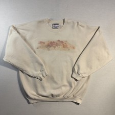 Vintage Hanes Crewneck Sweatshirt XL Floral Graphic Oversized 90s USA