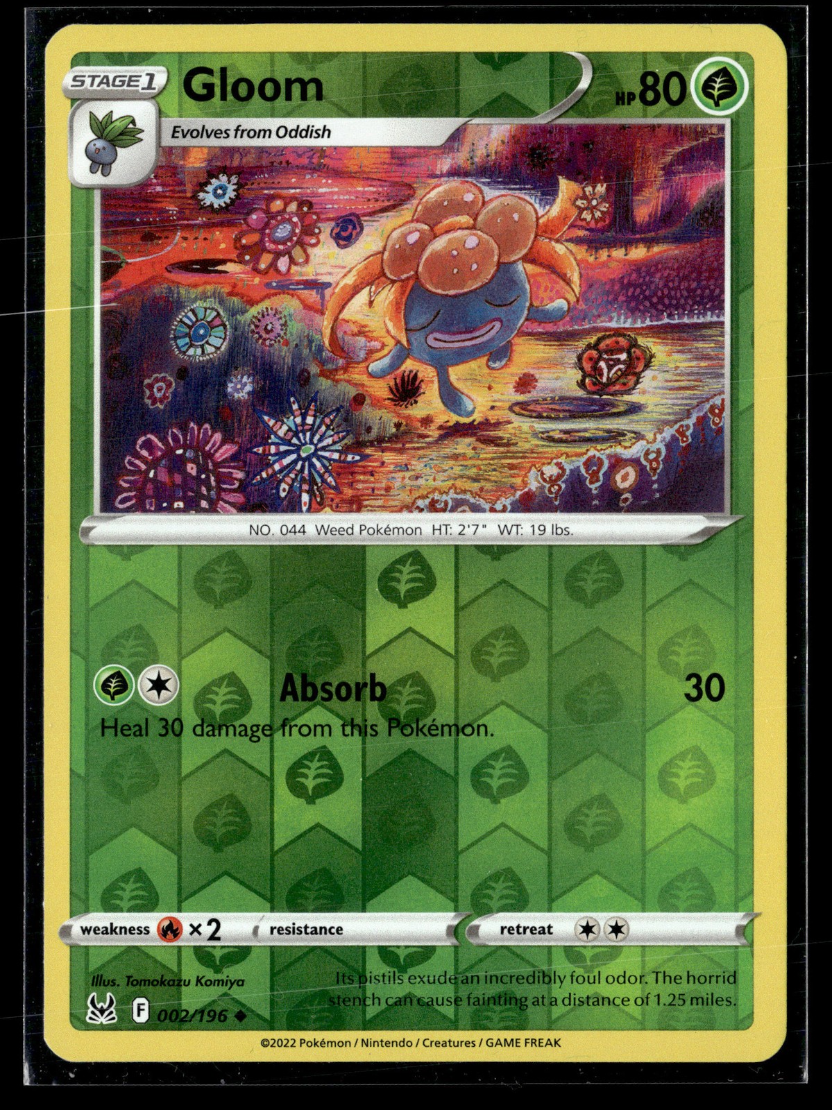 Pokemon TCG SWSH11: Lost Origin #002/196 Gloom Reverse Holo