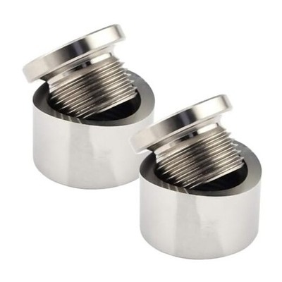 2 Pair M18 X 1.5 Notched Style Bung and Plug, Stainless Steel Fitting 4PCS