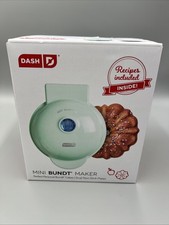 Dash Mini Bundt Cake Maker, Aqua Dual Non-Stick Plates. Recipes Included