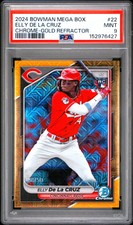2024 Bowman Chrome Mega Box Elly De La Cruz Gold Mojo Refractor Rookie /50 PSA 9