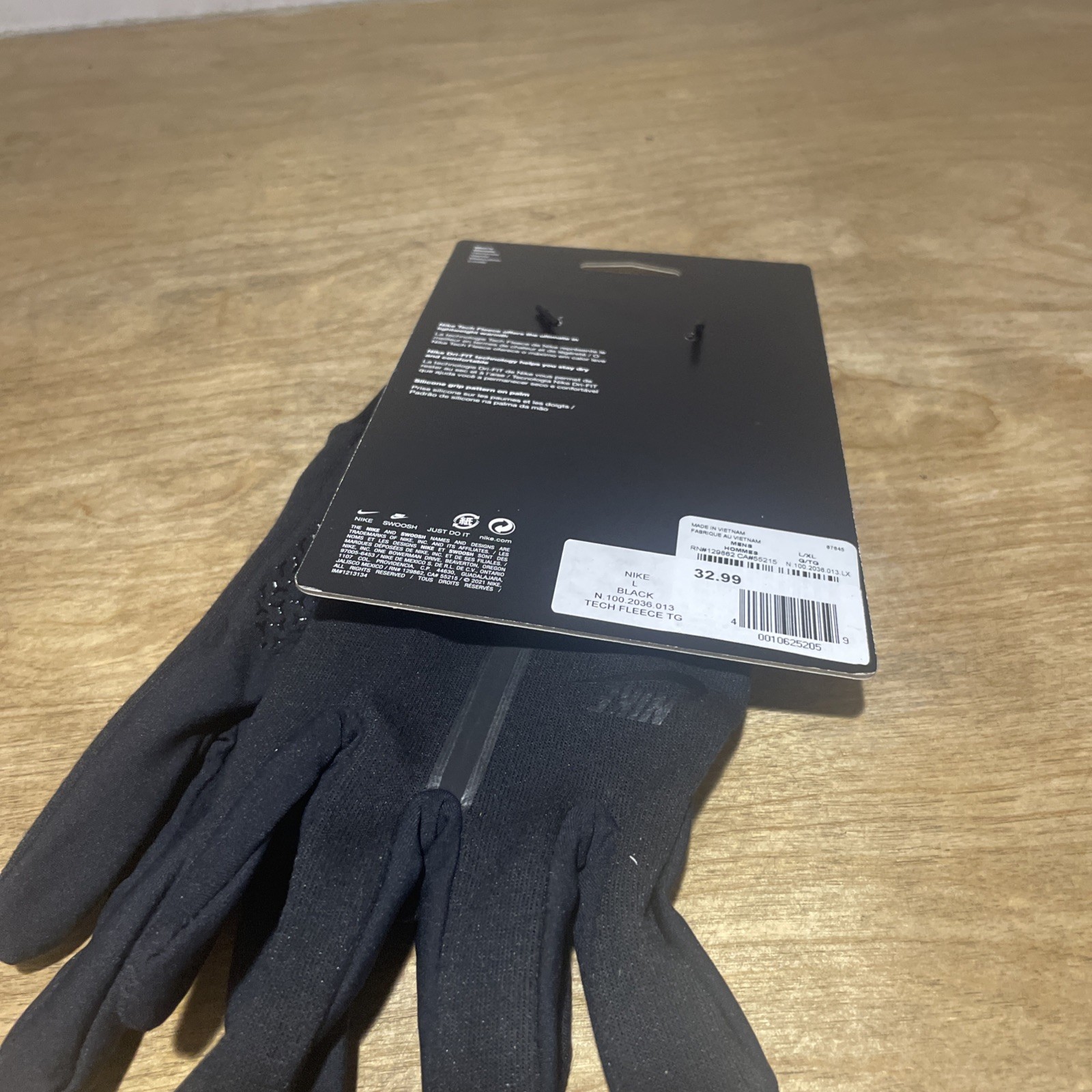 Size L-XL Nike Tech Fleece Gloves Mens Black