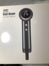YK903 Gray Ionic High Speed Hair Dryer w/ nozzle  Diffuser 1400W A16