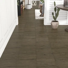 Brown Grey Wood Grain Peel and Stick Floor Tiles Textured Removable Flooring ...
