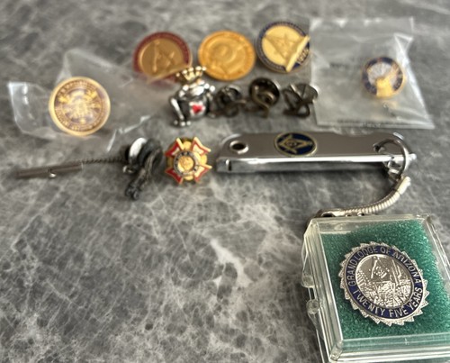 Masonic Pins & Treasury Bag Bundle