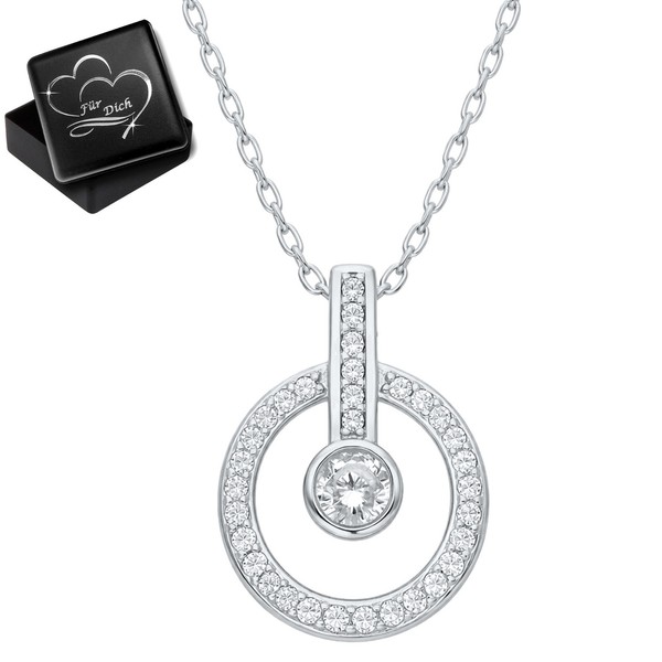 Zeitlose Silberkette Mit AnhäNger 925 Silber Schmuck Geschenk FüR Ehefrau Damen-image