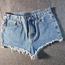 Pretty Little Thing Wedge Denim Shorts UK10