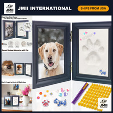 Clay Paw Print Kit for Dogs Cats, Keepsake Frame, Pet Memory Kit, Black