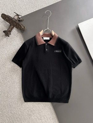 Prada Men's Short-Sleeve Knitted Polo Shirt — Size L | eBay
