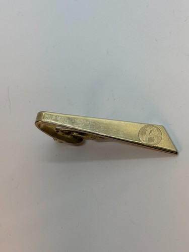 Vintage Tie Clip Gold Tone B Initial Monogram