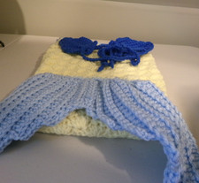 Baby Crochet Knit Photo Prop - Handmade Mermaid Outfit NEW
