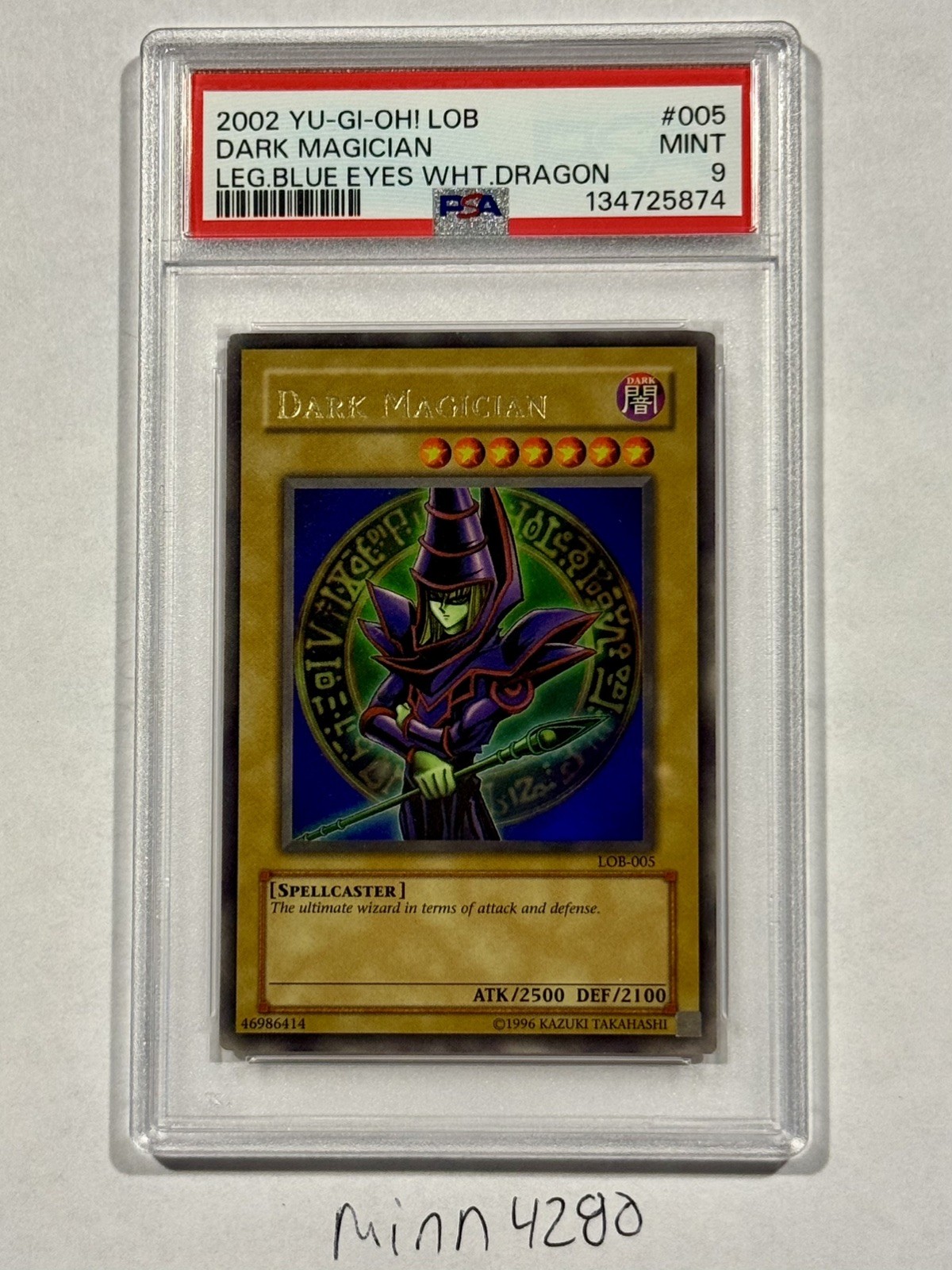 Dark Magician LOB-005 The Legend of Blue Eyes White Dragon PSA 9 2002 Yu-Gi-Oh!