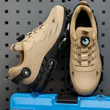 Men Work Safety Shoes Steel Toe Rotating Buckle Indestructible Non-slip Sneakers