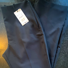 Zara Women s Black Solid Flat Front Dress Pants Regular Size XL MPN 7149/074/800