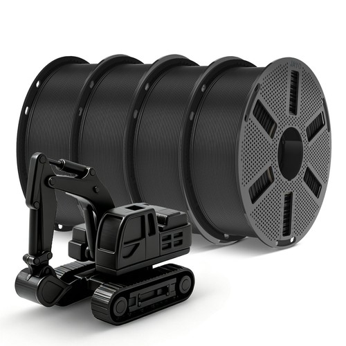 JAYO 1.1KG*4 PLA+ 1.75mm Filament 3D Printer Vacuum Package Low Shrinkage Black