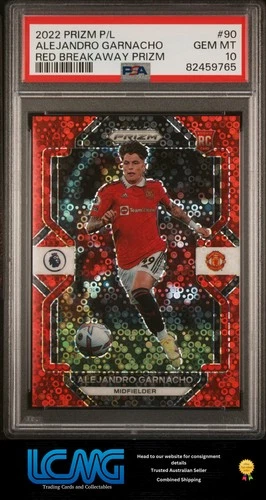 2022-23 Panini Prizm Alejandro Garnacho Red Breakaway Prizm /49 RC PSA 10 G3T