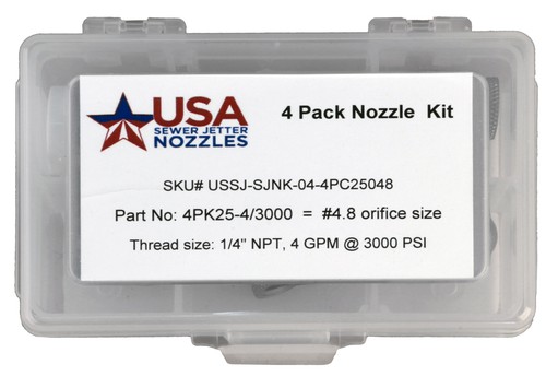 Sewer Jetter Hose 4400 PSI & 4 Thruster Flusher Monster & Degreaser Nozzles - Picture 7 of 9