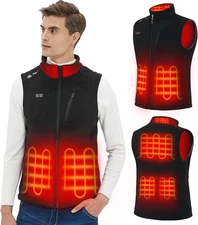Fleece Heated Vest for Men with Battery Pack,Mens Rechargeable Heated Fleece Ves