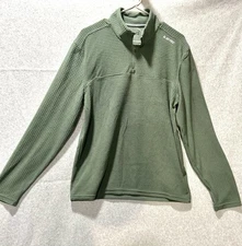 Hi-Tec Mens 1/4 Zip Pullover HI-TEC FLEX,HI-TEC SHADE & DRI-TEC Green MED